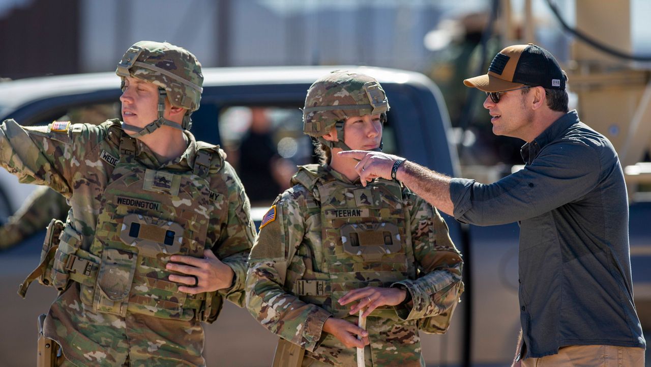 Pete Hegseth with army rangers